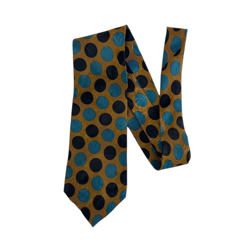 Vintage Hugo Boss Polka Dot Tie in Gold and Blue